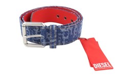 Ceinture En Cuir Denim Motif