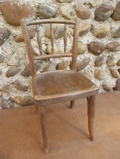 Ancienne chaise siège Pierrot pour enfant en bois courbé tourné Baumann Thonet 