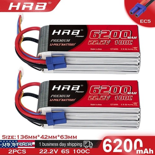 2pcs hrb 6200mah xt90 - 6s,