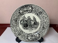 Assiette Militaire Faïence U&C Sarreguemines " Au revoir " Medaille or 1844