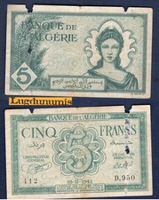 Algérie 5 Francs 16/11/1942