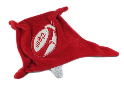 Doudou plat rouge ballon - , rugby