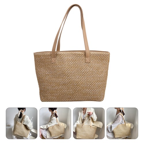 Sac cabas tissu paille - cabas,