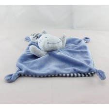 Doudou plat Zébre bleu rayé