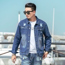 Homme Jeans Vieilli Veste