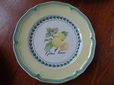 VILLEROY ET BOCH  1 ASSIETTE DESSERT MODELE FRENCH GARDEN CITRUS LIMON 20,8 cm