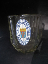 Superbe chope à bière émaillée CROIX DE LORRAINE KREUZBRAU 1930 brasserie !