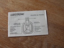 Lcd game Notice Ludotronic " Colère au tennis " 1982 game watch
