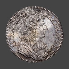 Louis XIV (1643-1715) Demi- écu à la cravate 1674 Paris