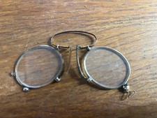 Paire De Monture de lunettes - Pince nez - Lorgnon ancien en métal 1920's