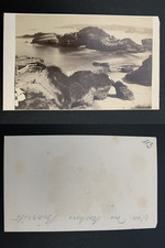 Biarritz, rochers, mer et restaurant  Vintage albumen carte de visite, CDV. 