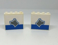 LEGO Police : 2x Panneau 1 x 4 x 3 Brigade canine - Réf 4215bpb33 L+R - Set 7744