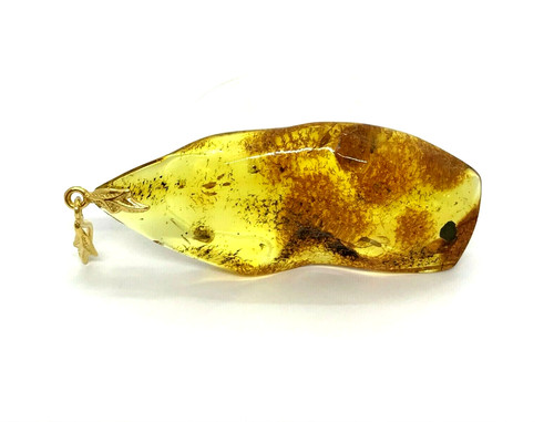 Pendentif ambre insectes - pendentif, 2