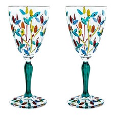 Paire De Murano Vin Verres