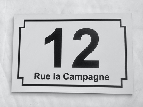 Plaque pvc numero rue de - ou,