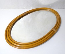 grand miroir ovale en rotin