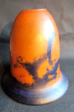 "Tulipe ART DECO pâte de verre orange et cobalt