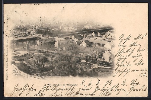 Cpa cherbourg vue generale - cherbourg,,