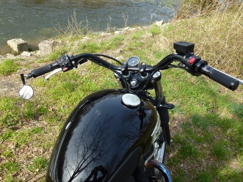 Guidon flat track - track, noir