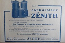 10/1925 PUB CARBURATEUR ZENITH