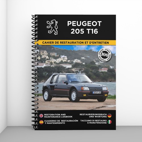 Peugeot 205 t16 cahier - cahier, de