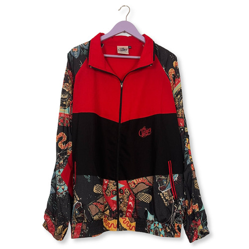 Anorak vintage noir rouge - vintage,