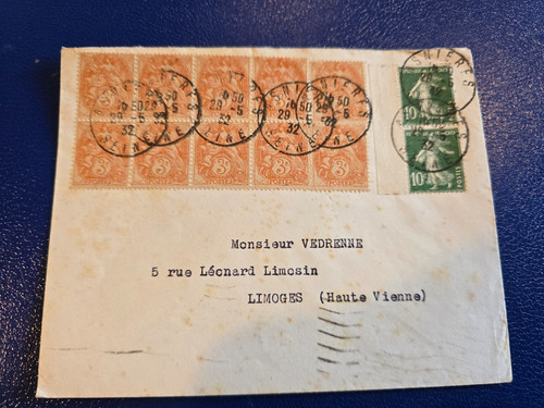 Timbre france lettre - lettre, au