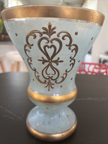 Ancien vase verre givré - ancien,