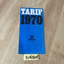Simca 1000 1100 1301 1501 coupé liste prix 1970 prospectus catalogue automobile