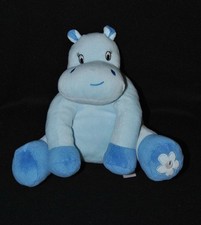 Peluche Doudou Hippopotame ARTHUR ET LOLA BEBISOL Bleu 2 Tons Grelot 20 Cm NEUF
