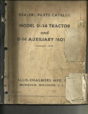 ALLIS CHALMERS MODEL D14 TRACTOR PARTS CATALOG