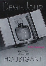PUBLICITE ANCIENNE  PARFUM HOUBIGANT DEMI JOUR 1937 PUB FRENCH AD