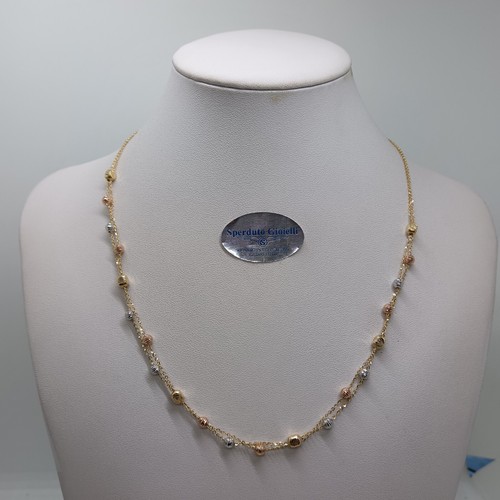 Collier double fil or - double, en