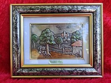 Beau Tableau En Argent, Relief En Argent, 925 ARGENT, Décoré À La Main