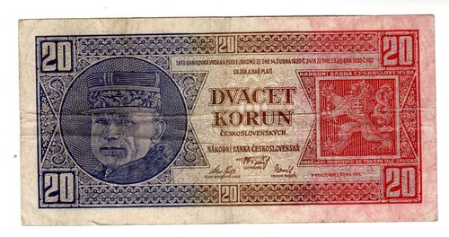 Czechoslovakia billet korun - czechoslovakia, 20