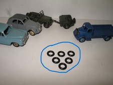 D01, DINKY X 6 petits pneus LISSE standart pour voiture, jeep militaire.. 15 / 8