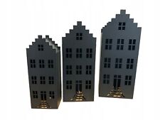 LANTERNE LED MAISON LANTERNE LOT DE 3 PIECES LANTERNE CORTEN NOIRE