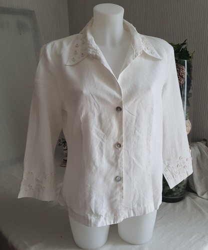 Veste blanche femme lin - , "rené