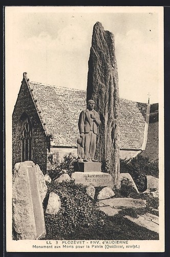 Cpa plozévet monument - cpa, plozévet,