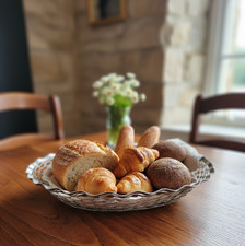 Corbeille à pain ovale en inox 24x30 cm Vintage Style Scandinave