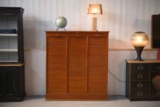 Meuble de notaire en bois à volet de la marque "Au vieux chêne" 1950's