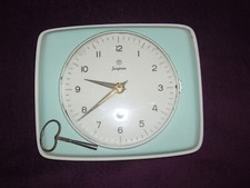 Ancienne pendule de cuisine à clé,JUNGHANS,faïence,