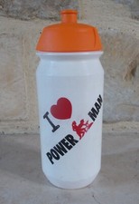 POWERMAN Tacx cycles water bottle road bike team cycling marathon white orange