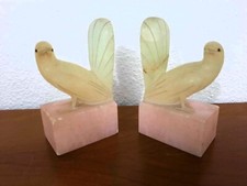 Superbe Paire de serre-livres en verre compressé, début XXéme