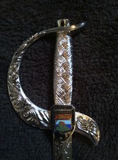 Coupe papier métal, épée, sabre, blason, Carolles  20 cm 