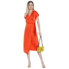 Robe Longue Orange Yuka RDP2309055044 Robe Longue Jupe Portefeuille