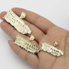 Pendentif Brillant Drapeau Et Carte De Porto Rico En Or Jaune 10K Toutes Tailles