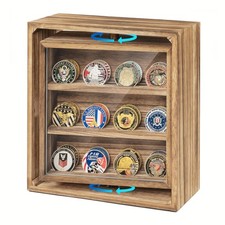 Présentoir double face rotatif en bois pour pièces de défi militaire 6 rangée...