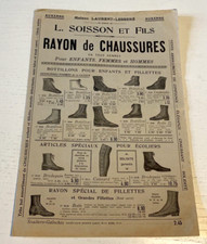 Publicité  L. SOISSON Auxerre Rayon de Chaussures - 1905 - Bel Etat