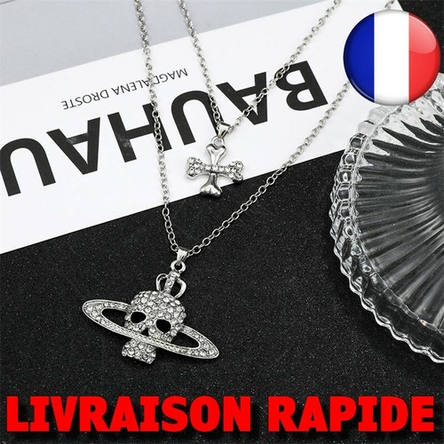 Collier métal pendentif croix - métal,